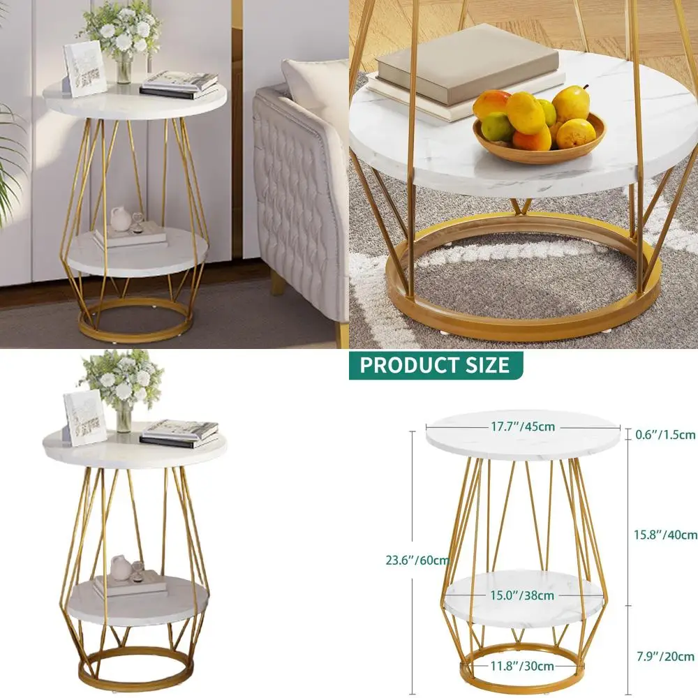 Круглый торцевой столик, 2-х уровневый мраморный приставной столик для дивана с полкой для хранения, современный небольшой прикроватный столик со столешницей из искусственного мрамора для гостиной Ro
Круглый торцевой столик, 2-х уровневый мраморный приставной столик для дивана с полкой для хранения, современный небольшой прикроватный столик со столешницей из искусственного мрамора для гостиной Ro