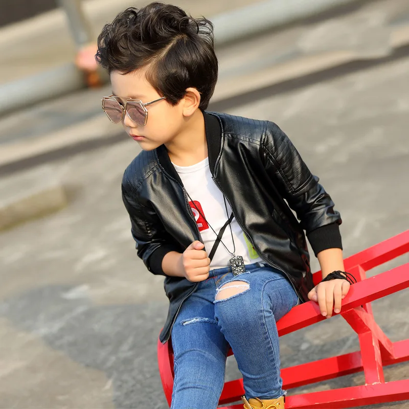 Boys Waterproof PU Leather Jacket 21 S7e3f4bbdea9349dabe368f5d444bef38V