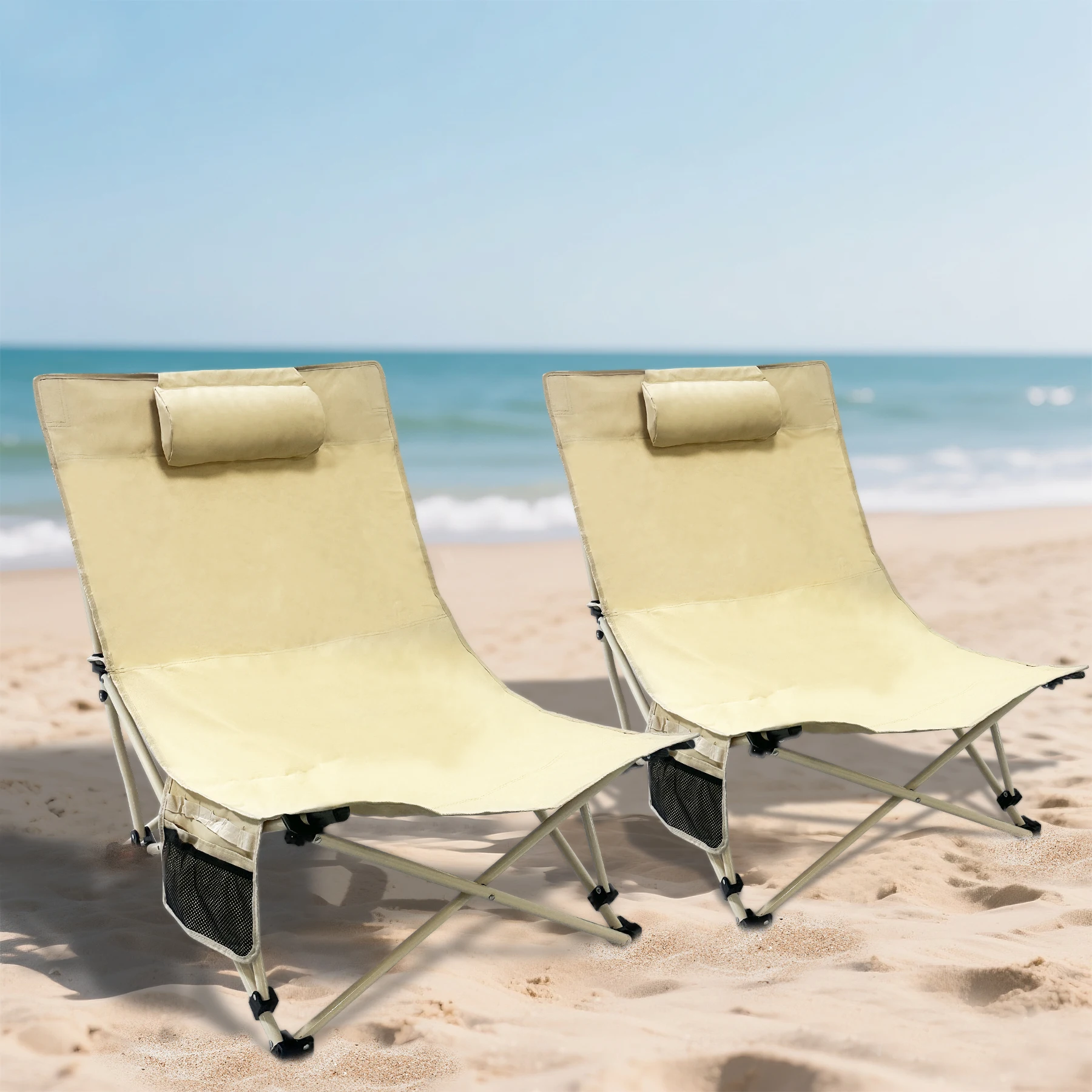 Backpack Beach Chairs 2 Pack with Adjustable Backrest & Side Pocket Low Folding Camping Chairs for Adults Portable Reclining
Backpack Beach Chairs 2 Pack with Adjustable Backrest & Side Pocket Low Folding Camping Chairs for Adults Portable Reclining