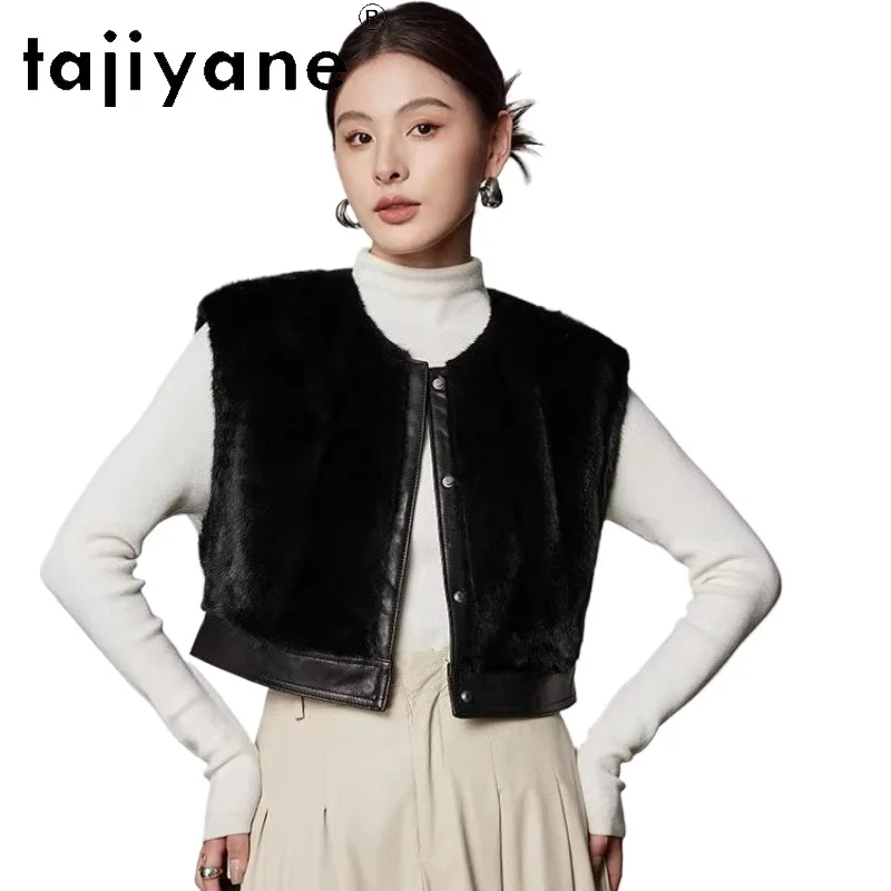 TAJIYANE жилет из натурального норкового меха, женская роскошная куртка без рукавов с круглым вырезом, короткие пальто из натурального меха, зимняя женская одежда 20225, шуба женская
TAJIYANE жилет из натурального норкового меха, женская роскошная куртка без рукавов с круглым вырезом, короткие пальто из натурального меха, зимняя женская одежда 20225, шуба женская