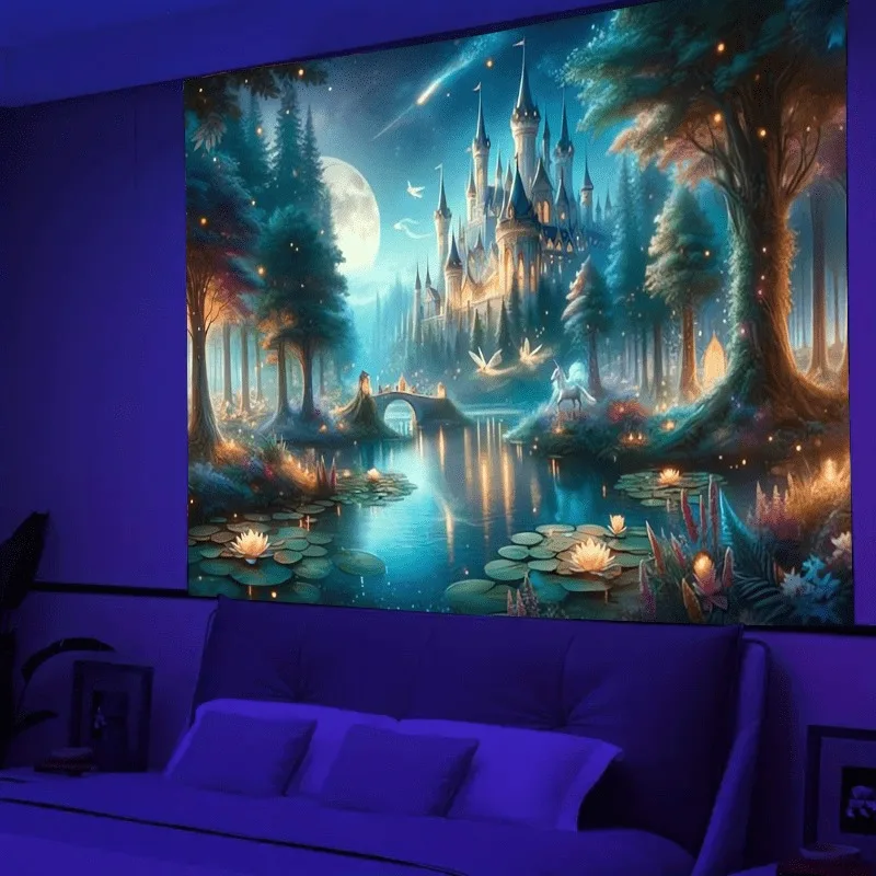 VIKAMA Dream Castle Starry Sky Tapestry Forest Fairy Tale Bedroom Mural Living Room Sofa Background Wall Art Magic Wind Decor
VIKAMA Dream Castle Starry Sky Tapestry Forest Fairy Tale Bedroom Mural Living Room Sofa Background Wall Art Magic Wind Decor