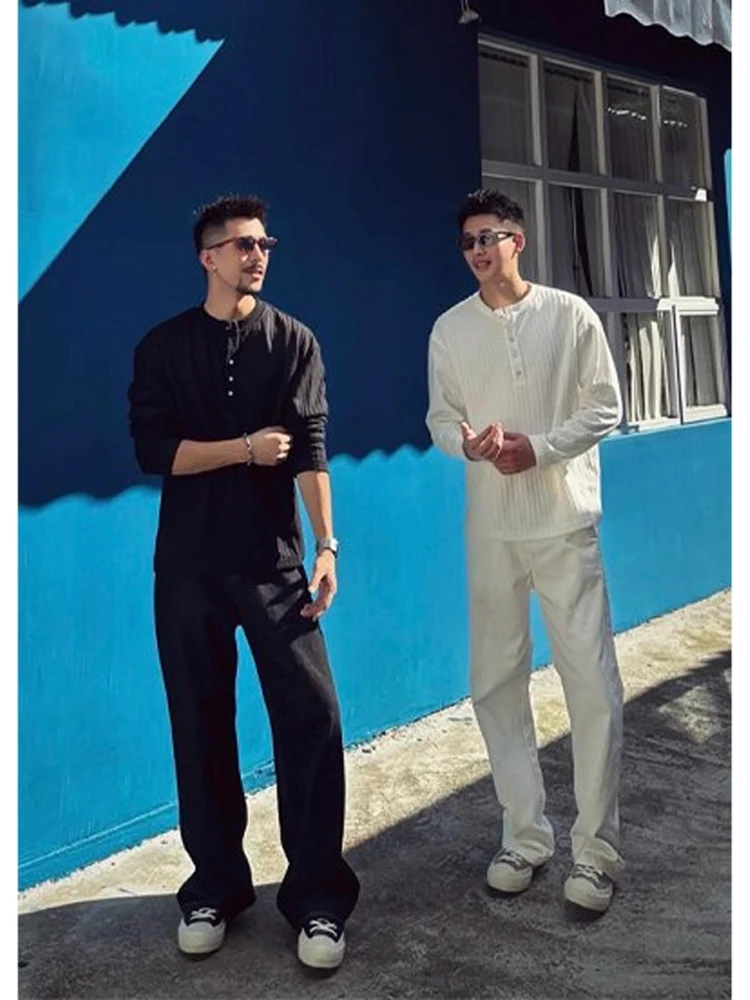 Мужская и женская толстовка в полоску с текстурой, длинная футболка с воротником Sve Henry, высококачественная футболка Feeling Cool Base irt Autumn Faion
Мужская и женская толстовка в полоску с текстурой, длинная футболка с воротником Sve Henry, высококачественная футболка Feeling Cool Base irt Autumn Faion