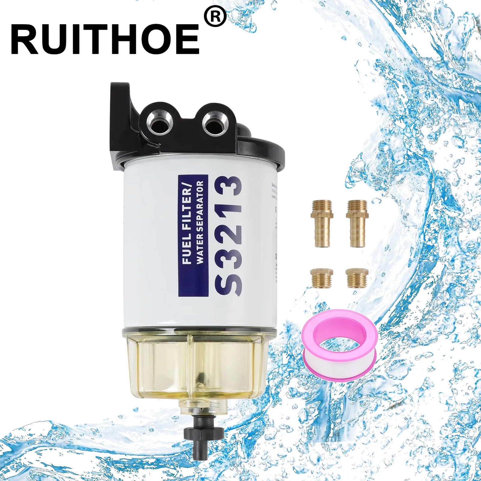 S3213 Fuel Water Separator Filter Assembly Compatible with Outboard Motor Mercury Yamaha Racor Sierra Engine Boat 10 Micron
S3213 Fuel Water Separator Filter Assembly Compatible with Outboard Motor Mercury Yamaha Racor Sierra Engine Boat 10 Micron