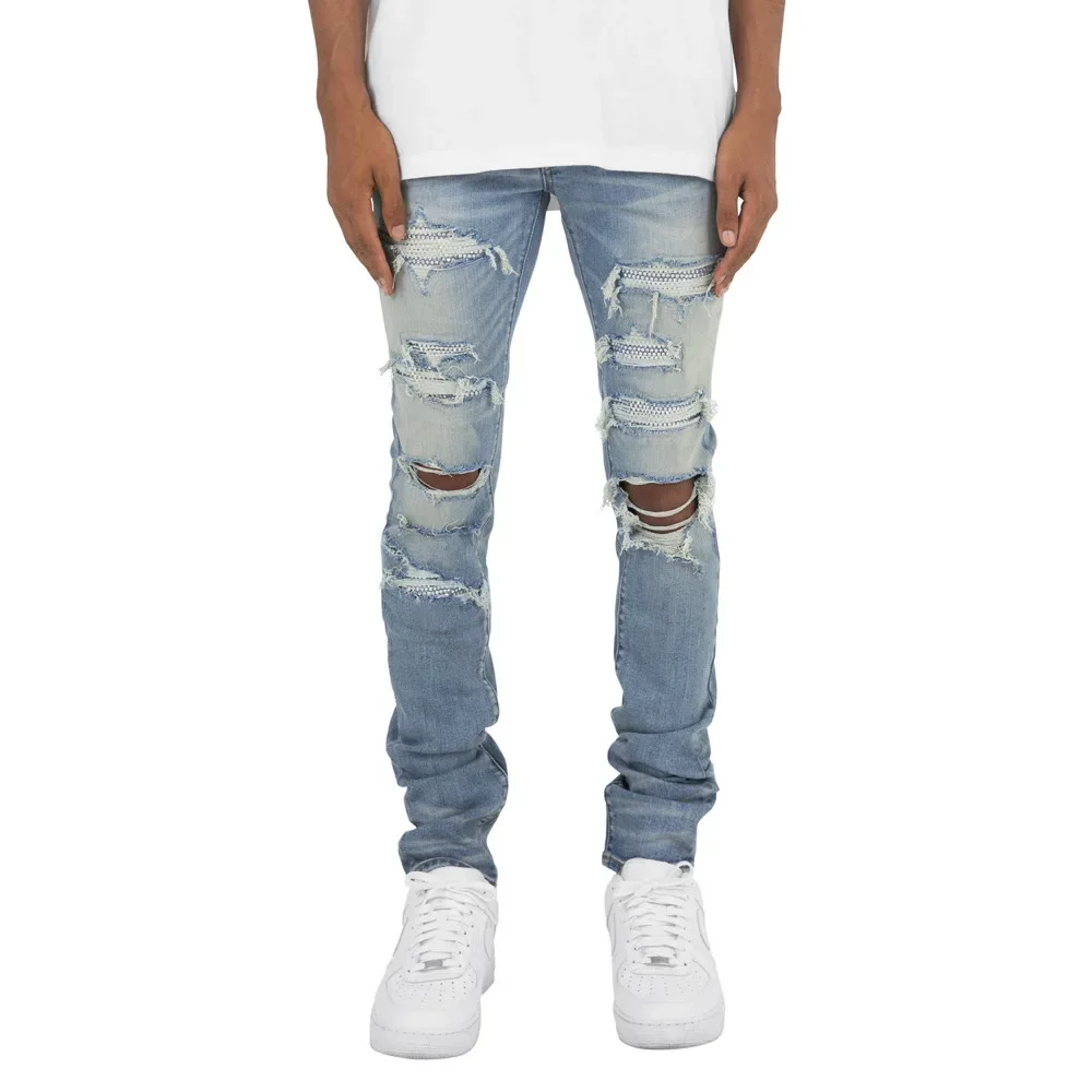Men Jeans Pencil Pants Denim Holes Mid Waist Pockets Washing Slim Slight Strech Zipper Fly Flat Ankle Length High Street Jean
Men Jeans Pencil Pants Denim Holes Mid Waist Pockets Washing Slim Slight Strech Zipper Fly Flat Ankle Length High Street Jean