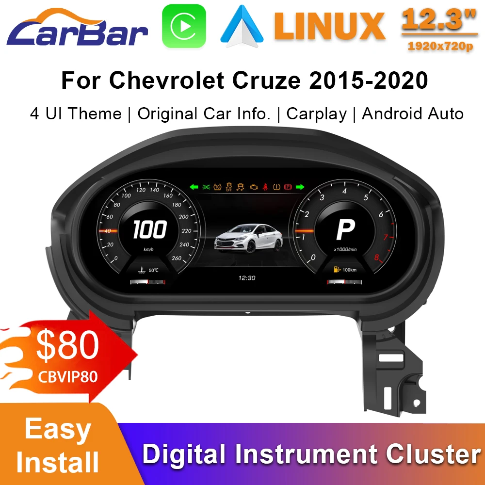 Carbar 12.3" LCD Dashboard For Chevrolet Cruze 2015-2020 Monza Generation Car Digital Instrument Cluster Holen Astra Opel
Carbar 12.3" LCD Dashboard For Chevrolet Cruze 2015-2020 Monza Generation Car Digital Instrument Cluster Holen Astra Opel