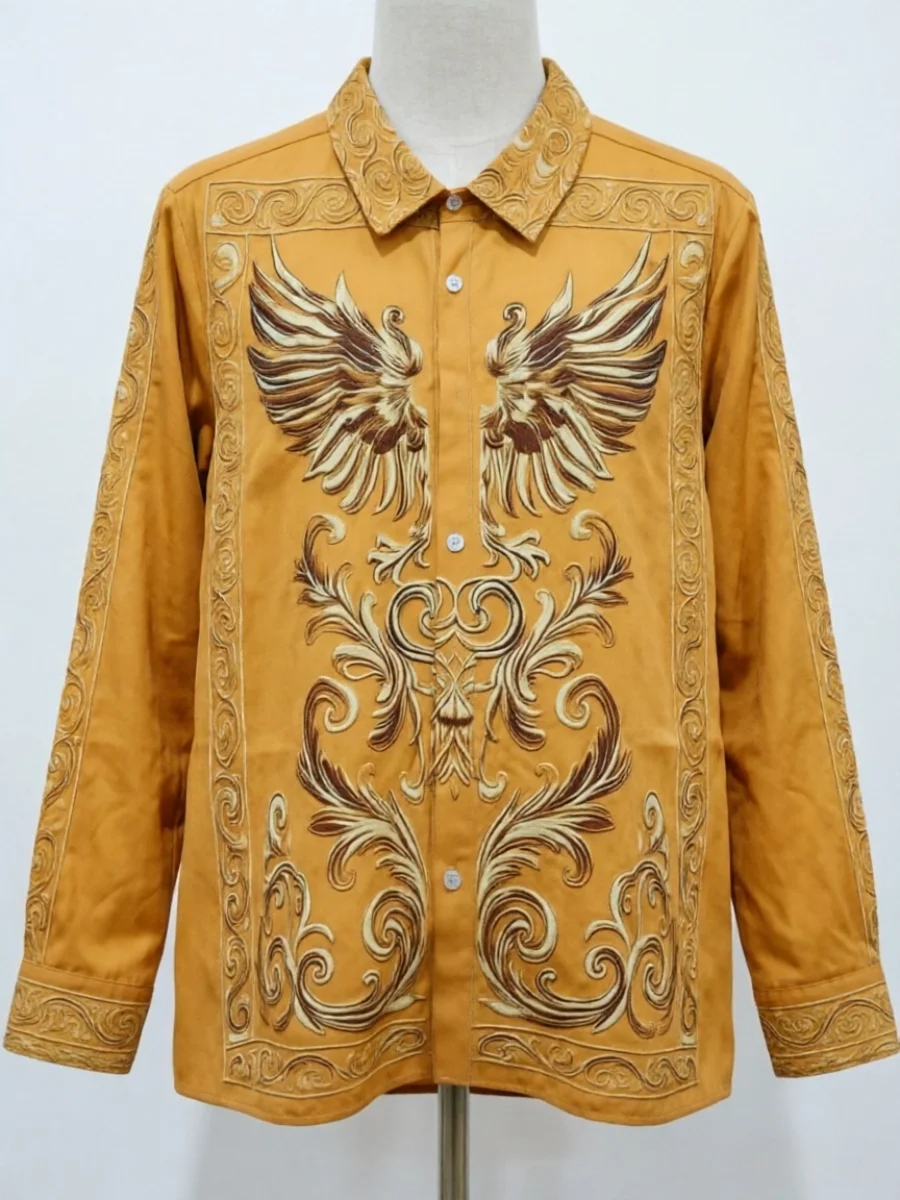 European classical court style men's long sleeved lapel shirt, digital print, casual and comfortable, fashionable dressing
European classical court style men's long sleeved lapel shirt, digital print, casual and comfortable, fashionable dressing