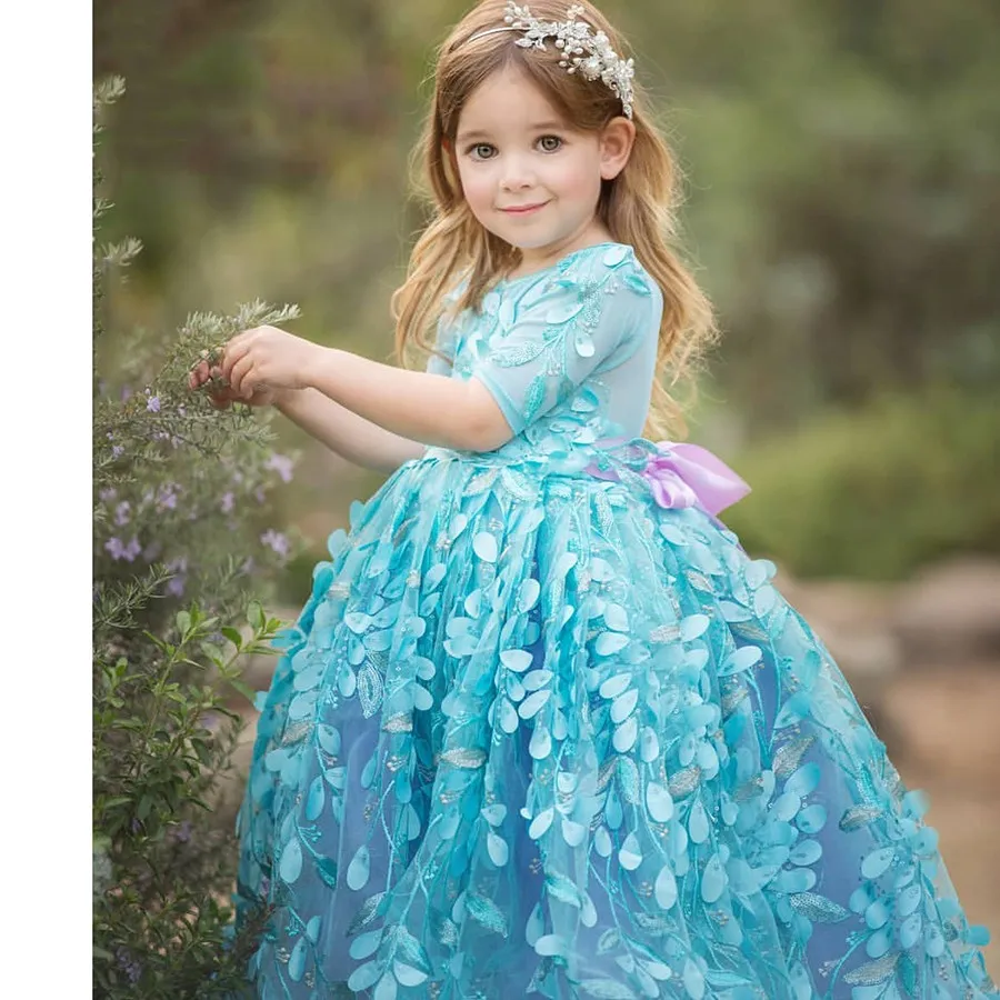 Blue Lace Applique Ball Gown Flower Girl Dress Kids Half Sleeve Princess Floor Length Wedding Embroidered Birthday Prom Dresses
Blue Lace Applique Ball Gown Flower Girl Dress Kids Half Sleeve Princess Floor Length Wedding Embroidered Birthday Prom Dresses