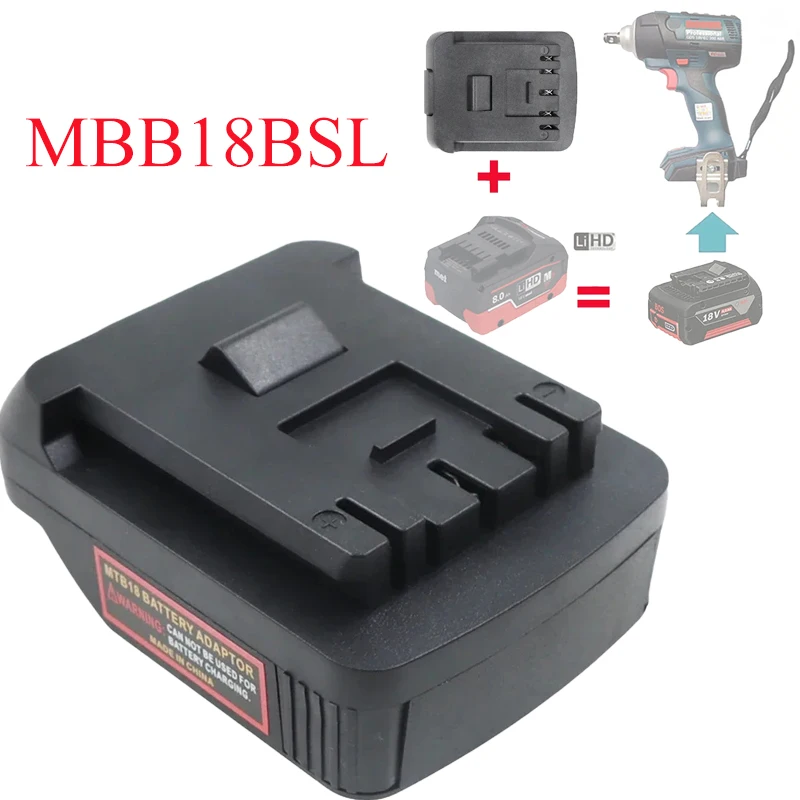 MBB18BSL Black Battery Adapter for Converting Metabo 18V LiHD Li-ion Batteries To Bosch Batteries for Use in Bosch Power Tools
MBB18BSL Black Battery Adapter for Converting Metabo 18V LiHD Li-ion Batteries To Bosch Batteries for Use in Bosch Power Tools