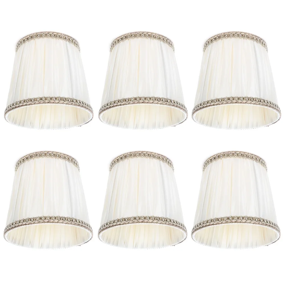 6PCS Unique Fabric Lampshade Clip On Design 4.7 inch Height Chandelier Lamp Shades Lamp Cover Floor Lamp
6PCS Unique Fabric Lampshade Clip On Design 4.7 inch Height Chandelier Lamp Shades Lamp Cover Floor Lamp