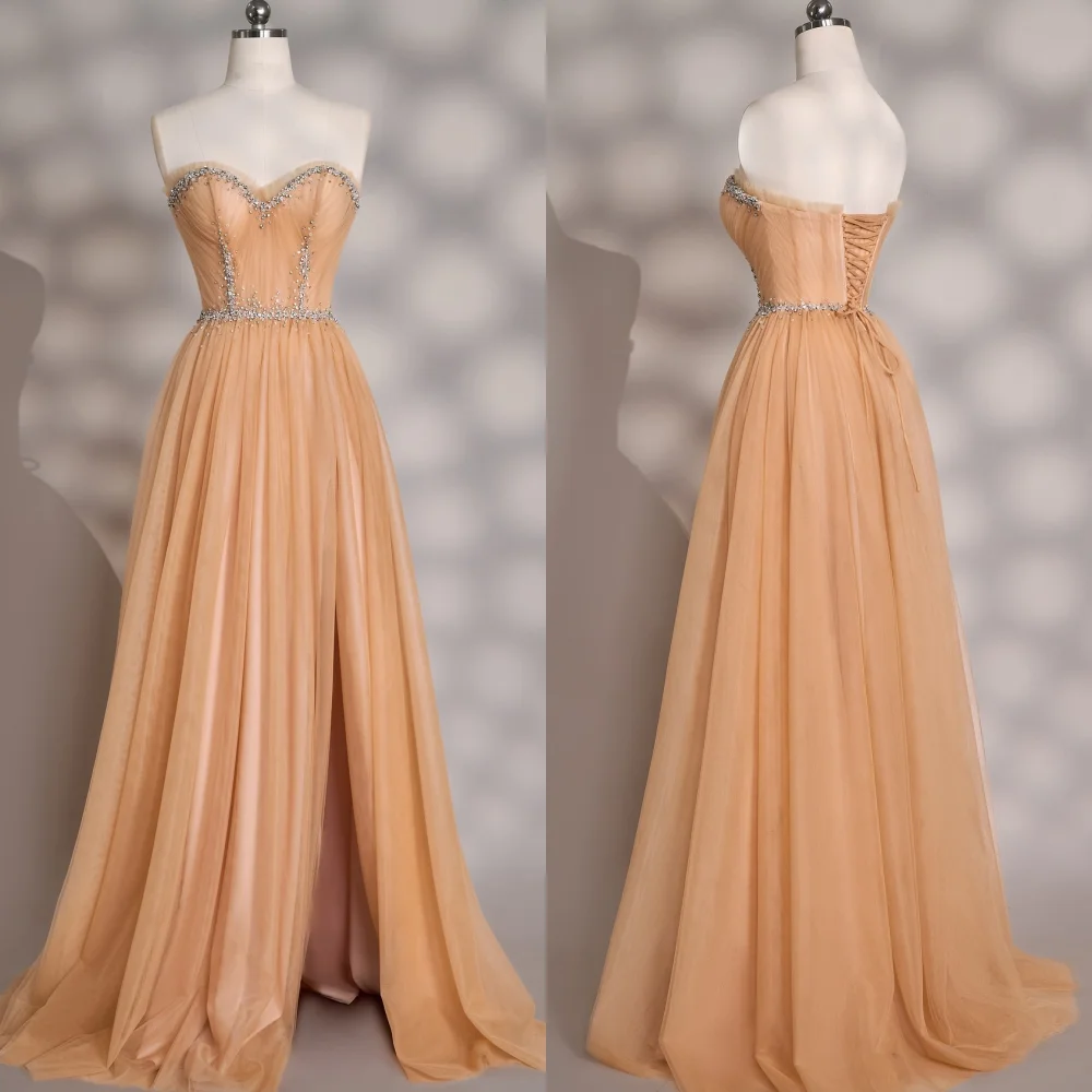 Customized Classic Net Pleat Sequined A-line Sweetheart Long Dresses Bespoke Occasion Evening Chinese Style
Customized Classic Net Pleat Sequined A-line Sweetheart Long Dresses Bespoke Occasion Evening Chinese Style