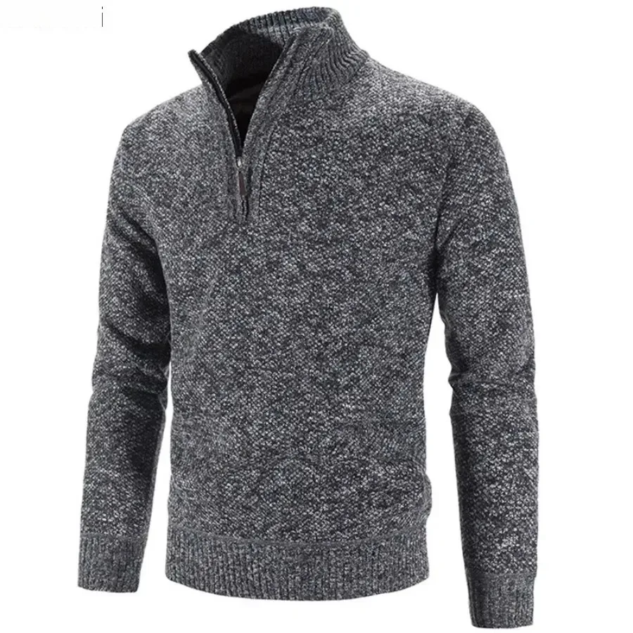 New Men's Winter Sweater Half Zipper Mock Neck Knitted Pullovers Fashion Solid Color Casual Thicked Warm Sweaters for Men
New Men's Winter Sweater Half Zipper Mock Neck Knitted Pullovers Fashion Solid Color Casual Thicked Warm Sweaters for Men