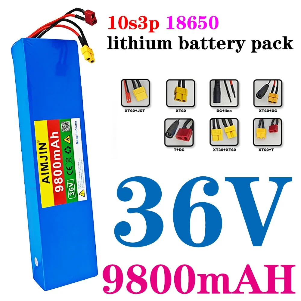 Rechargeable Lithium 10S3P Battery Pack 18650 36V 9800MAh Power Modified Bicycle scooter Vehicle with BMS+charger
Rechargeable Lithium 10S3P Battery Pack 18650 36V 9800MAh Power Modified Bicycle scooter Vehicle with BMS+charger