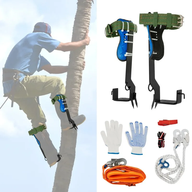 Tree Climbing Tools with Safety Belt 2M Rope 45# Steel Wide Foot Pedal Comfortable Kit for Fruit Picking, Jungle Survival, Black
Tree Climbing Tools with Safety Belt 2M Rope 45# Steel Wide Foot Pedal Comfortable Kit for Fruit Picking, Jungle Survival, Black