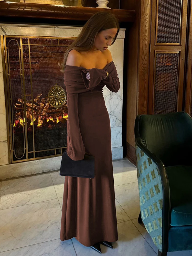 Insglas Elegant Simple Ribbed Dress Women Pleats Lapel Slash Neck Backless Solid Full Sleeve Banquet Party Basic Long Bodycon
Insglas Elegant Simple Ribbed Dress Women Pleats Lapel Slash Neck Backless Solid Full Sleeve Banquet Party Basic Long Bodycon