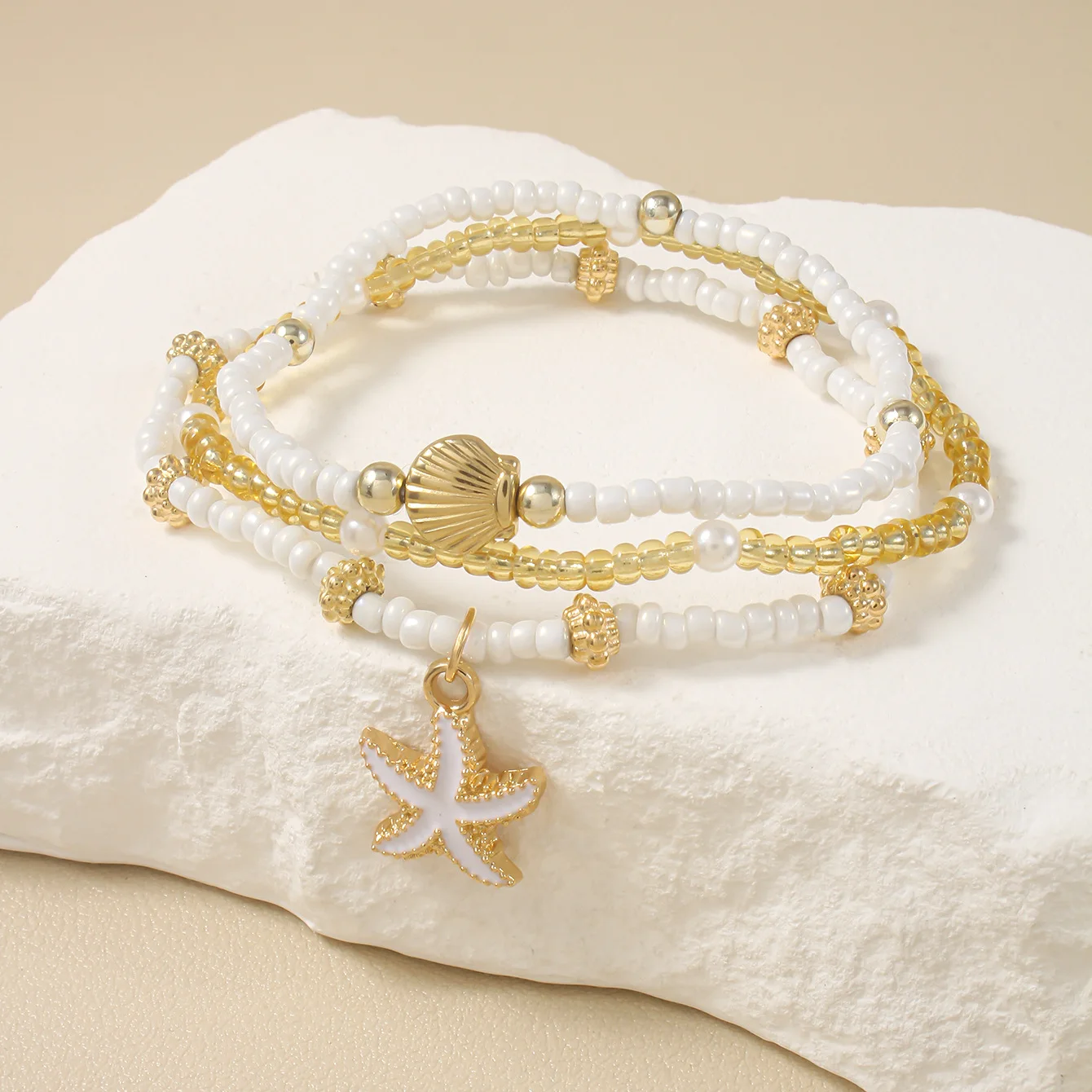 Fashion Summer Beach Style Starfish Shell Millet Bead Ankle Chain Three-Layer Set Bohemian Foot Simple Jewelry Wholesale
Fashion Summer Beach Style Starfish Shell Millet Bead Ankle Chain Three-Layer Set Bohemian Foot Simple Jewelry Wholesale
