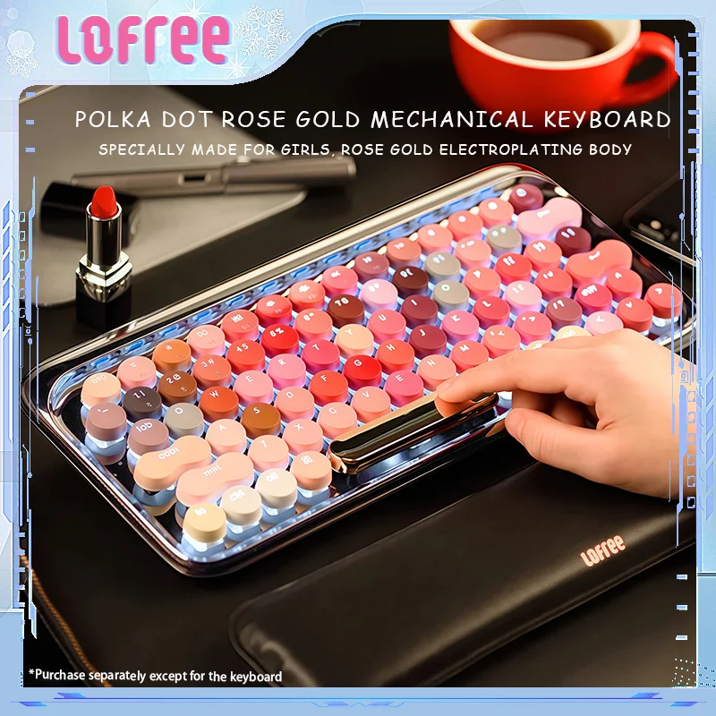 Lofree Dot "Blossom" Wireless 5.1Bluetooth Mechanical Keyboard Rose Gold Flower Version Dot Mechanical Keyboard Women Custom
Lofree Dot "Blossom" Wireless 5.1Bluetooth Mechanical Keyboard Rose Gold Flower Version Dot Mechanical Keyboard Women Custom
