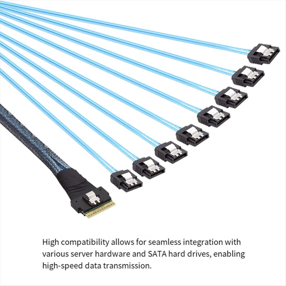 “QUALITY EXCELLE“High Speed PCIe 4.0 Slimline SlimSAS SFF-8654 8i to 8X SATA 74pin Target Hard Disk Fanout Cable 1m
“QUALITY EXCELLE“High Speed PCIe 4.0 Slimline SlimSAS SFF-8654 8i to 8X SATA 74pin Target Hard Disk Fanout Cable 1m