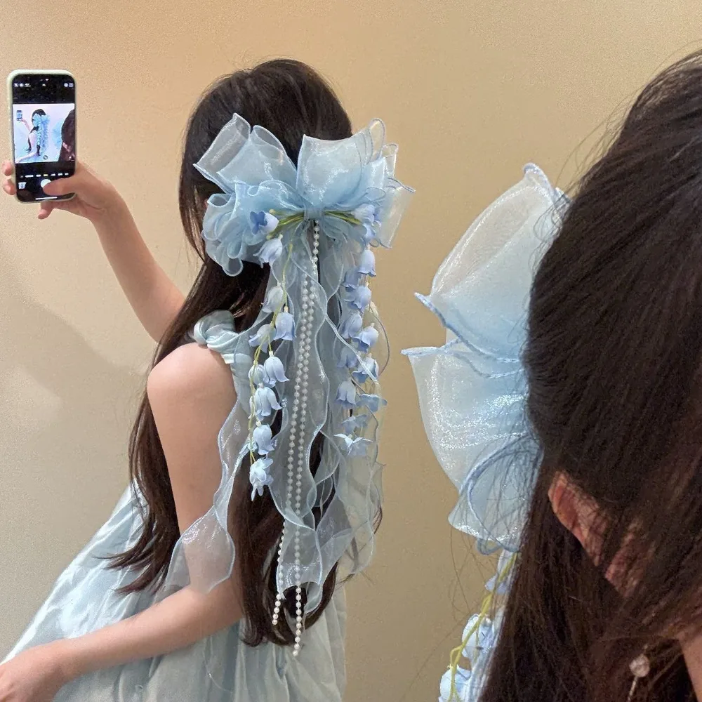 Fashionable Super Fairy Flower Hair Clip Women's Blue Bell Orchid Hair Accessory High-end Long Lace Bow Hair Clip
Fashionable Super Fairy Flower Hair Clip Women's Blue Bell Orchid Hair Accessory High-end Long Lace Bow Hair Clip