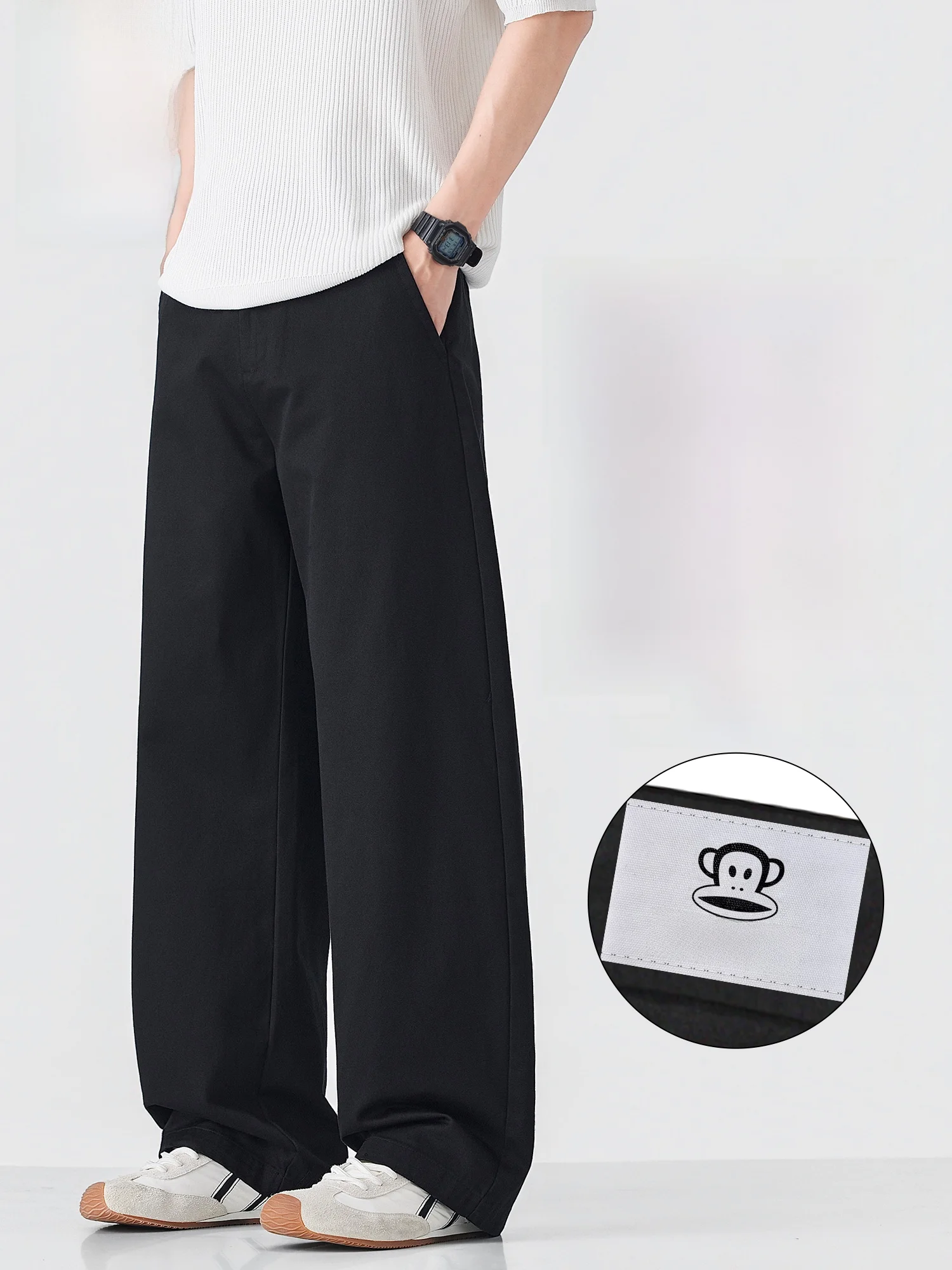 Мужские свободные брюки PaulFrank прямого кроя из чистого хлопка, черные, весенние, модные, удобные, повседневные, стильные
Мужские свободные брюки PaulFrank прямого кроя из чистого хлопка, черные, весенние, модные, удобные, повседневные, стильные