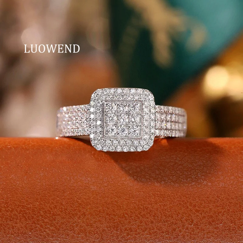Кольца LUOWEND из 100% белого золота 18 карат, женское обручальное кольцо с настоящим натуральным бриллиантом 0,60 карата, роскошные квадратные формы, ювелирные изделия для вечеринок
Кольца LUOWEND из 100% белого золота 18 карат, женское обручальное кольцо с настоящим натуральным бриллиантом 0,60 карата, роскошные квадратные формы, ювелирные изделия для вечеринок