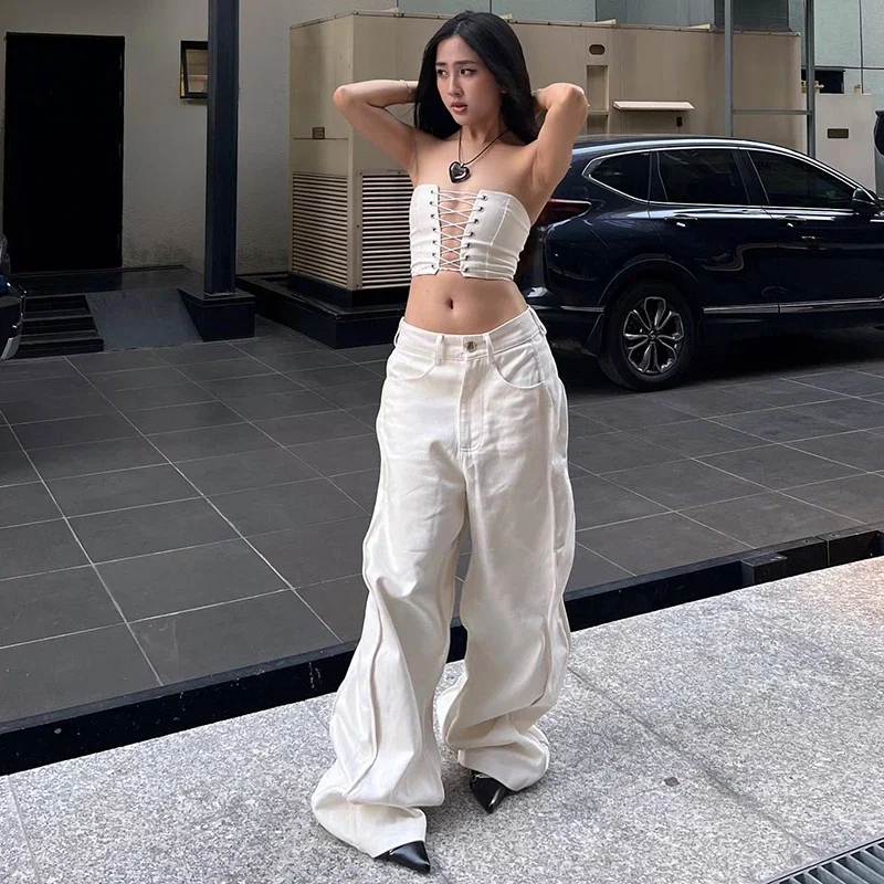 White Women Jeans High Waist Vintage Y2K Straight Baggy Pants Hip Hop Grunge Fashion Street 2024 Wide Leg Denim Trouser Solid
White Women Jeans High Waist Vintage Y2K Straight Baggy Pants Hip Hop Grunge Fashion Street 2024 Wide Leg Denim Trouser Solid