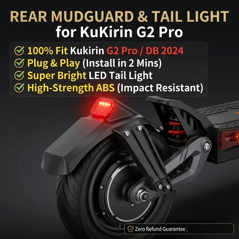 Rear Fender Tail Light for Kukirin G2 Pro DB 2024 Electric Scooter Original Plug Play Replacement Mudguard Bracket Easy Install
Rear Fender Tail Light for Kukirin G2 Pro DB 2024 Electric Scooter Original Plug Play Replacement Mudguard Bracket Easy Install