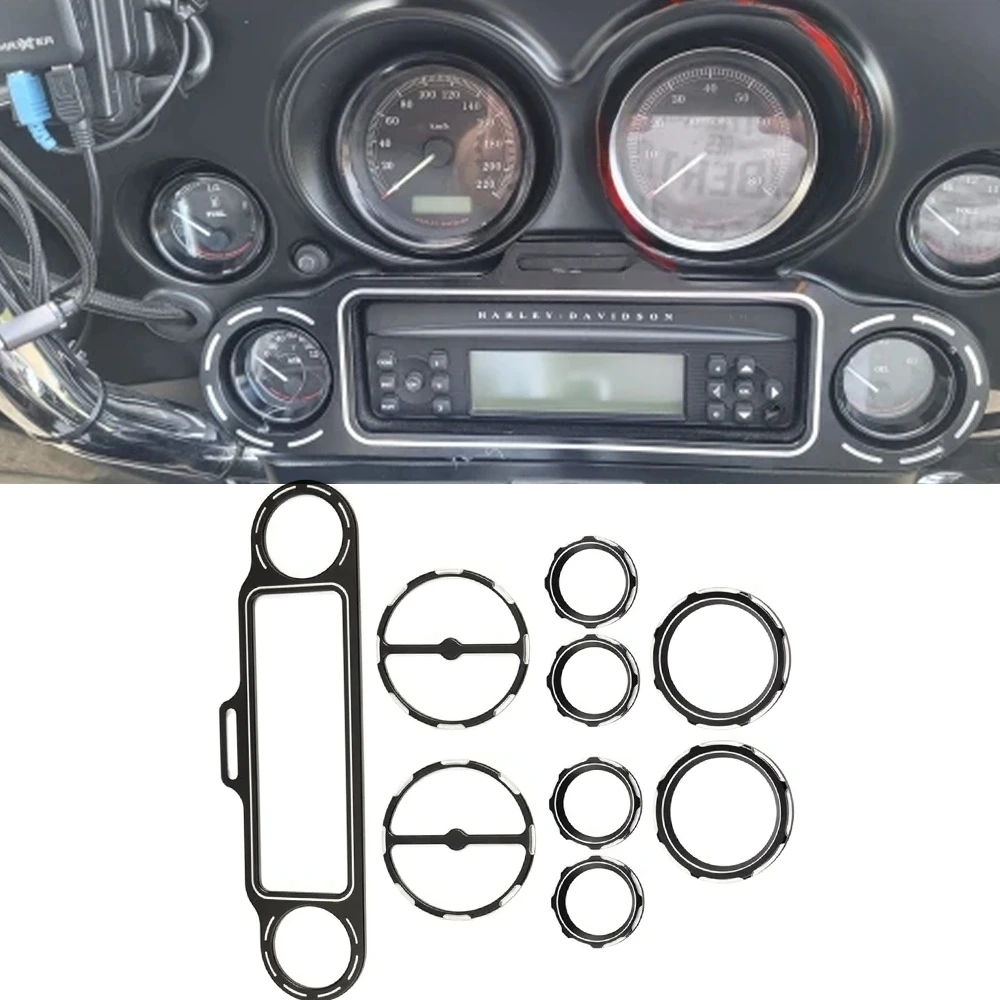 Motorcycle Speedometer Trim Ring Instrument Cover Gauge Burst Bezel Kit For Harley Touring Electra Street Tour Glide 1996-2013
Motorcycle Speedometer Trim Ring Instrument Cover Gauge Burst Bezel Kit For Harley Touring Electra Street Tour Glide 1996-2013