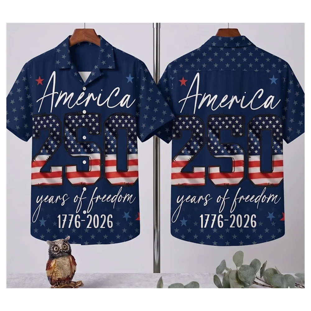 America 250 1776-2027 Retro Patriotic Shirt For Men Lapel Short Sleeve Single Breasted Oversized Shirts Personality Pop July 4
America 250 1776-2027 Retro Patriotic Shirt For Men Lapel Short Sleeve Single Breasted Oversized Shirts Personality Pop July 4