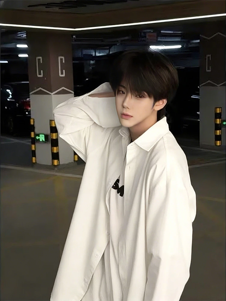 Cleanfit White Long Sve irt for Men Spring Season Casual Loose Fit Youthful Sle Inner Layering Overcoat Lazy Sle
Cleanfit White Long Sve irt for Men Spring Season Casual Loose Fit Youthful Sle Inner Layering Overcoat Lazy Sle