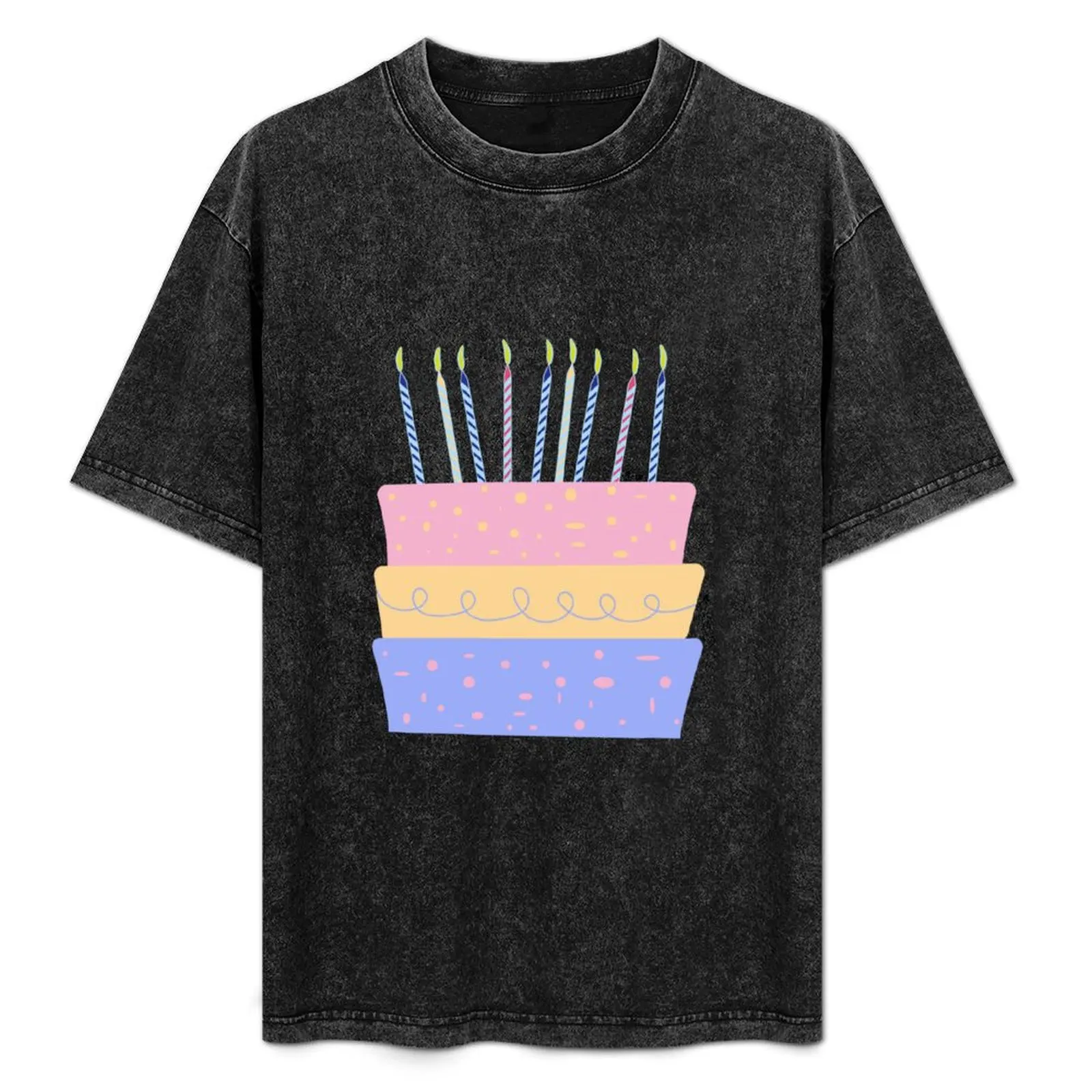 Happy Birthday Cake with candles. Colorful Birthday cake. T-Shirt summer shirt tees Short sleeve tee men
Happy Birthday Cake with candles. Colorful Birthday cake. T-Shirt summer shirt tees Short sleeve tee men