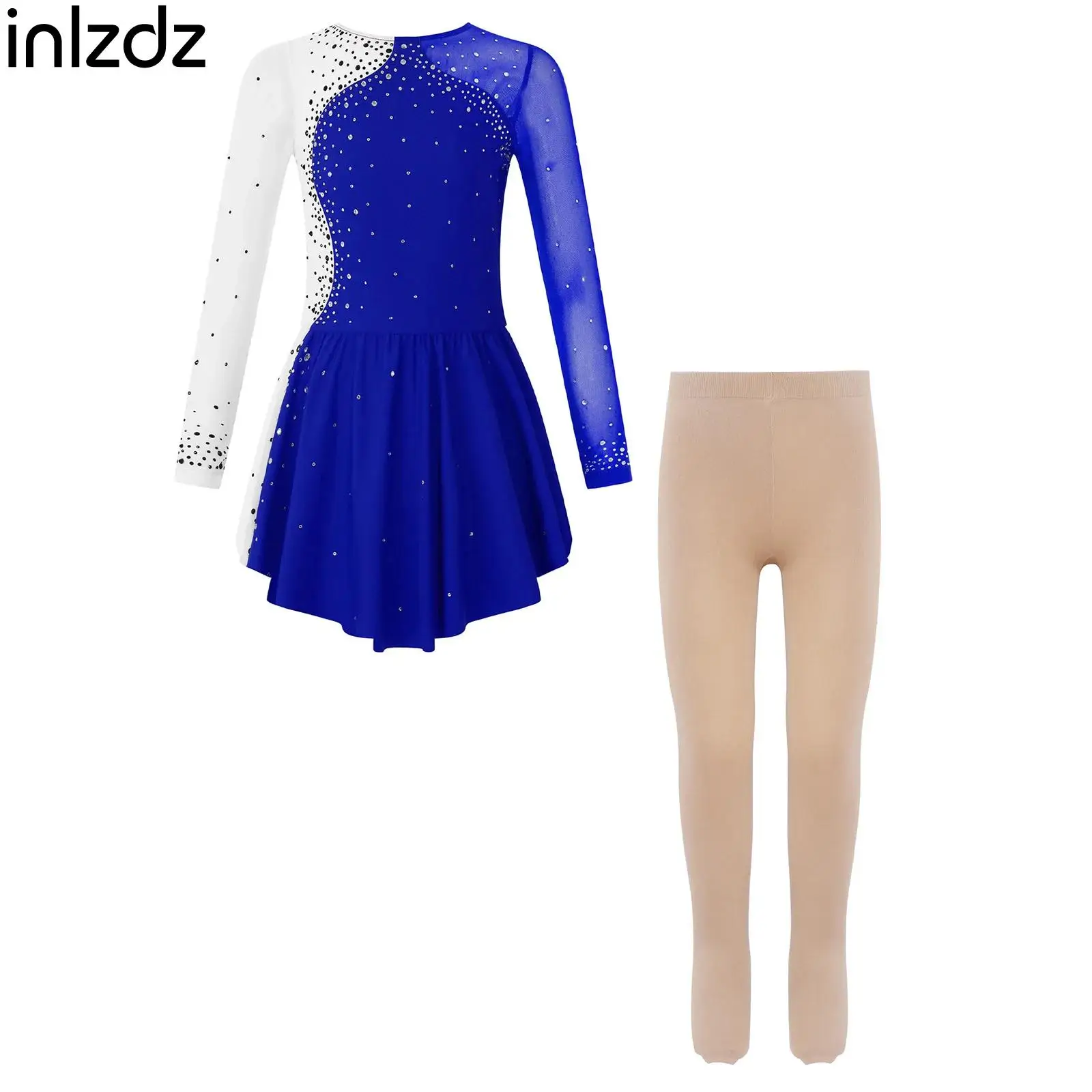 Kids Girls Ballet Dance Sets Figure Ice Skating Outfit Rhinestone Long Sleeve Dress+Tights Set for Performance Training Costumes
Kids Girls Ballet Dance Sets Figure Ice Skating Outfit Rhinestone Long Sleeve Dress+Tights Set for Performance Training Costumes