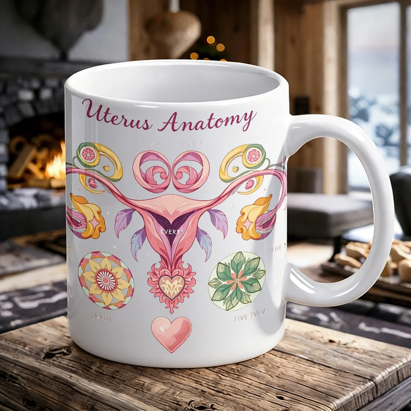 Uterus Anatomy Art Ceramic Mug Feminist Reproductive Health Coffee Cup, milk cup, drinking cup, gift for friends, fade-resistant
Uterus Anatomy Art Ceramic Mug Feminist Reproductive Health Coffee Cup, milk cup, drinking cup, gift for friends, fade-resistant