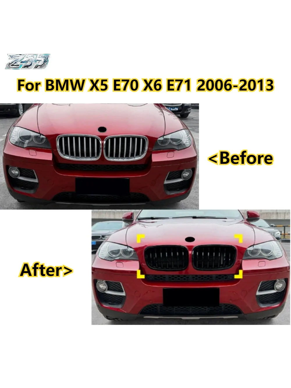 For BMW X5 E70 X6 E71 2006-2013 Chrome Diamonds Style Front Upper Grilles Black Double Line Style Racing Grill Accessories
For BMW X5 E70 X6 E71 2006-2013 Chrome Diamonds Style Front Upper Grilles Black Double Line Style Racing Grill Accessories
