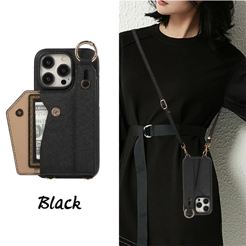 Кожаный чехол для телефона с ремешком через плечо для IPhone 15, 14 Plus, 13, Mini, 12, 11 Pro Max, чехол-кошелек с отделением для карт 
Кожаный чехол для телефона с ремешком через плечо для IPhone 15, 14 Plus, 13, Mini, 12, 11 Pro Max, чехол-кошелек с отделением для карт