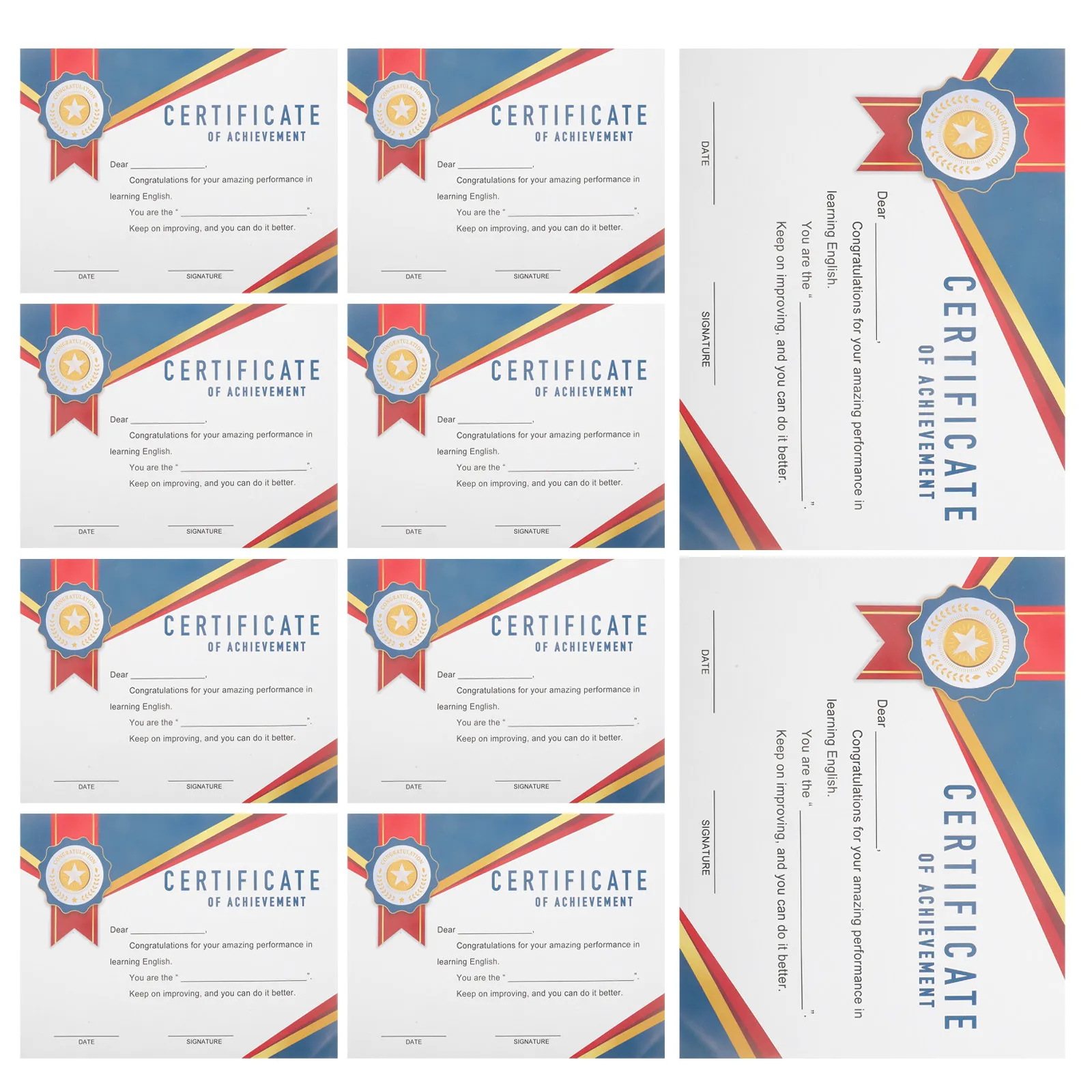 10 Sheets Thickened Coated Paper Award Certificates for Students English Printing Certificate Paper Students Award Certificates
10 Sheets Thickened Coated Paper Award Certificates for Students English Printing Certificate Paper Students Award Certificates