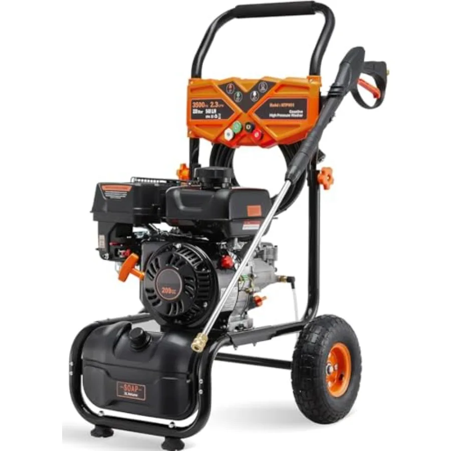 Мойка высокого давления 3500 фунтов на кв. дюйм с двигателем 209 куб. см, 2,3 галлона в минуту, оранжевый шланг 25 футов, 4 регулируемые насадки для очистки стен
Мойка высокого давления 3500 фунтов на кв. дюйм с двигателем 209 куб. см, 2,3 галлона в минуту, оранжевый шланг 25 футов, 4 регулируемые насадки для очистки стен