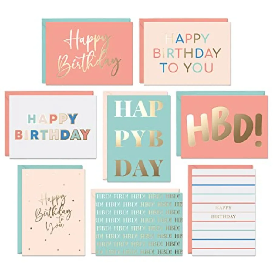 Set of 24 Gold Foil Bulk Birthday Cards Assortment Bulk Happy Day pages with Envelopes Box Set Assorted Blank celebration sheet
Set of 24 Gold Foil Bulk Birthday Cards Assortment Bulk Happy Day pages with Envelopes Box Set Assorted Blank celebration sheet