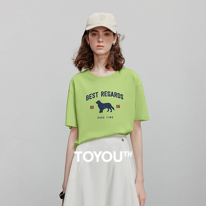 TOYOUTH Women Short Sleeve T shirt 2025 Summer New Letter Puppy Print Cotton Casual Tee Tops GT523001
TOYOUTH Women Short Sleeve T shirt 2025 Summer New Letter Puppy Print Cotton Casual Tee Tops GT523001