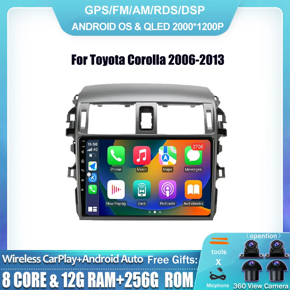 9" Android 14 Auto Car Radio Wireless Carplay For Toyota Corolla 2006-2013 Multimedia Video Player Navigation GPS
9" Android 14 Auto Car Radio Wireless Carplay For Toyota Corolla 2006-2013 Multimedia Video Player Navigation GPS
