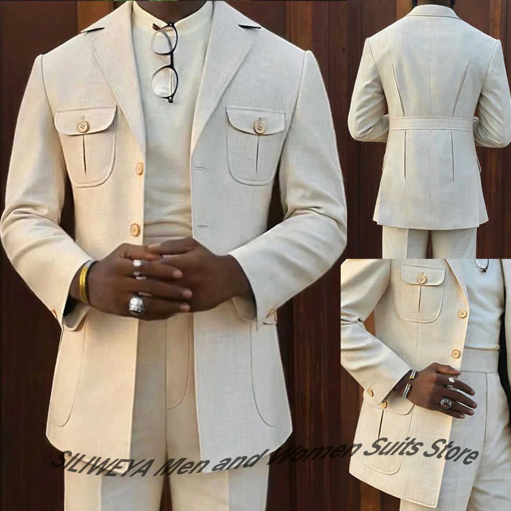 Beige Men's Suits Two Piece(Jacket+Pants) Set Single Breasted Notch Lapel Blazer Smart Formal Wedding Party Groom Attire
Beige Men's Suits Two Piece(Jacket+Pants) Set Single Breasted Notch Lapel Blazer Smart Formal Wedding Party Groom Attire