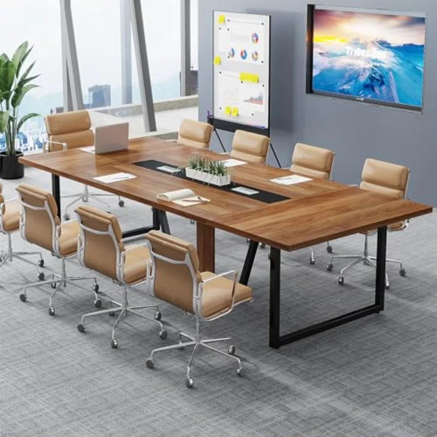 8Feet Conference Table, 94.49 L x 47.24 W x 29.53 H Inch Large Meeting Podcast Table for 10 People, Business Style Wooden Train
8Feet Conference Table, 94.49 L x 47.24 W x 29.53 H Inch Large Meeting Podcast Table for 10 People, Business Style Wooden Train