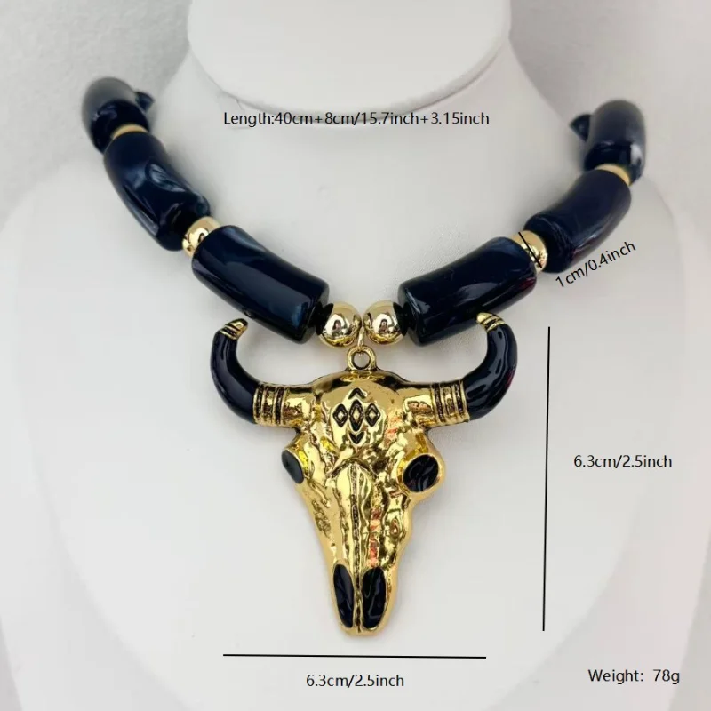Retro Exaggerated Bull Head Beaded Necklace Antique Copper Pendant Unisex Punk Gothic Trendy Party Jewelry Gift
Retro Exaggerated Bull Head Beaded Necklace Antique Copper Pendant Unisex Punk Gothic Trendy Party Jewelry Gift