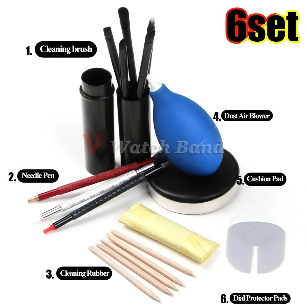 6Kits Watch Repair Accessories Rubber Dust Air Blower Protector Pads Needle Pen Cleaning Brush Suit Watch Repair Tools Care Kit
6Kits Watch Repair Accessories Rubber Dust Air Blower Protector Pads Needle Pen Cleaning Brush Suit Watch Repair Tools Care Kit