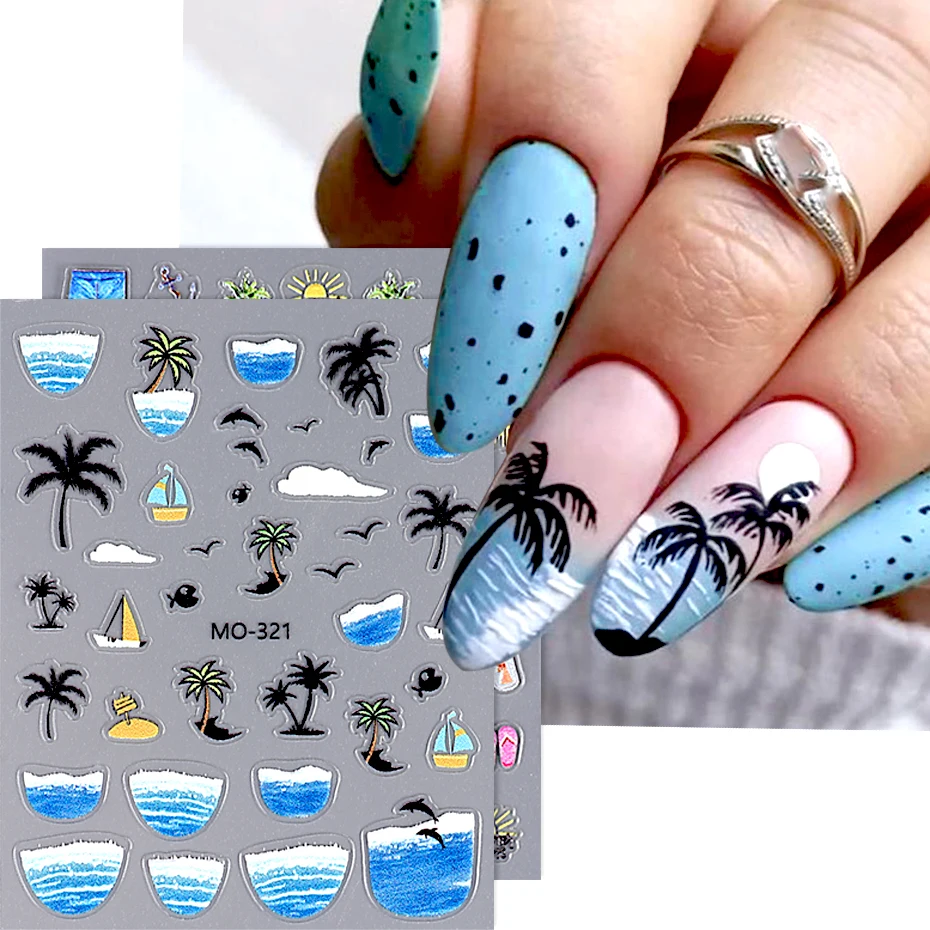 5D Coconut Tree Beach Nail Stickers Relief Wave Vacation Back Adhesive Seaside Slippers Glasses Design Nail Art Sticker Decals
5D Coconut Tree Beach Nail Stickers Relief Wave Vacation Back Adhesive Seaside Slippers Glasses Design Nail Art Sticker Decals