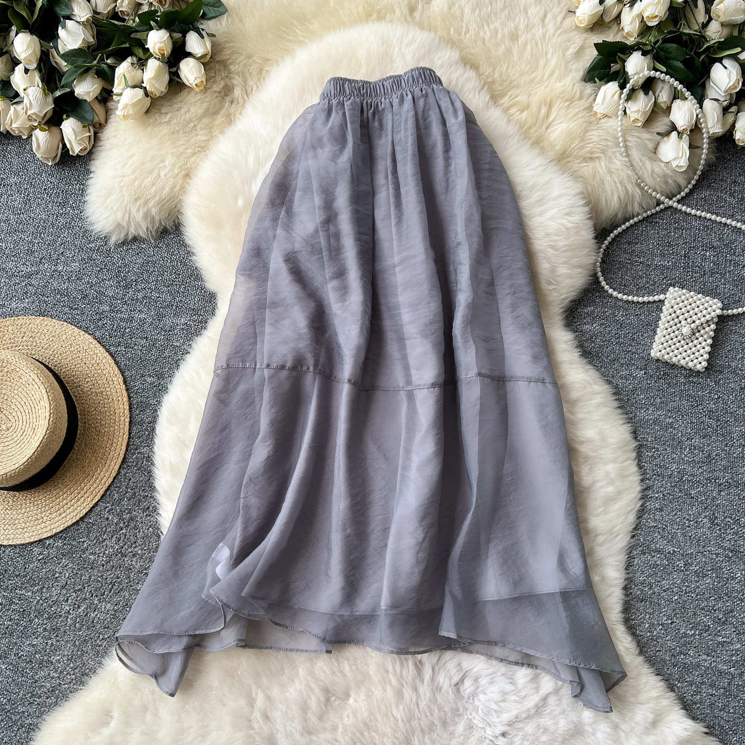 Women Elegant Chic mesh Skirt Elastic High Waist fairycore Korean Fashion Vintage A-line Chic Slim Casual Summer Clothing
Women Elegant Chic mesh Skirt Elastic High Waist fairycore Korean Fashion Vintage A-line Chic Slim Casual Summer Clothing
