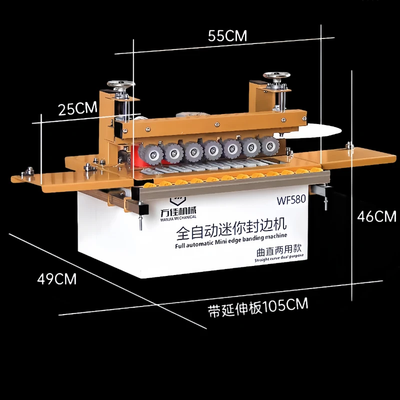 WF580 Full Automatic Mini Cabinet Compact Manual Portable Small Curve Wooden Edge Banding Machine with Table
WF580 Full Automatic Mini Cabinet Compact Manual Portable Small Curve Wooden Edge Banding Machine with Table