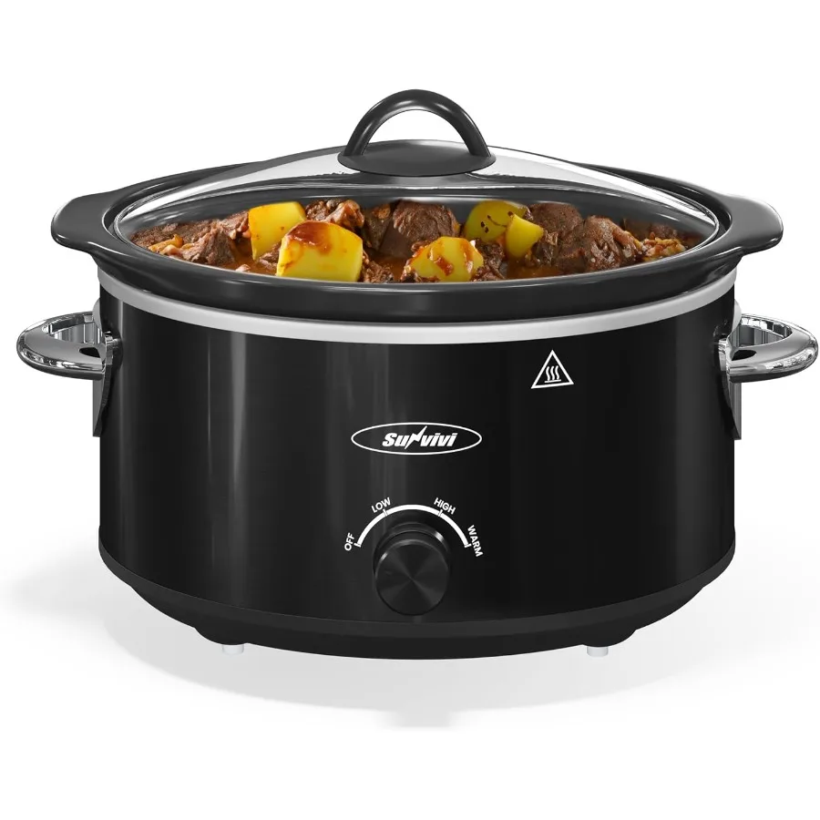 4QT Slow Cooker Mini Food Warmer with Removable Ceramic Pot 3 Heating Settings for Extended Cooking and Temperature Maintenance
4QT Slow Cooker Mini Food Warmer with Removable Ceramic Pot 3 Heating Settings for Extended Cooking and Temperature Maintenance
