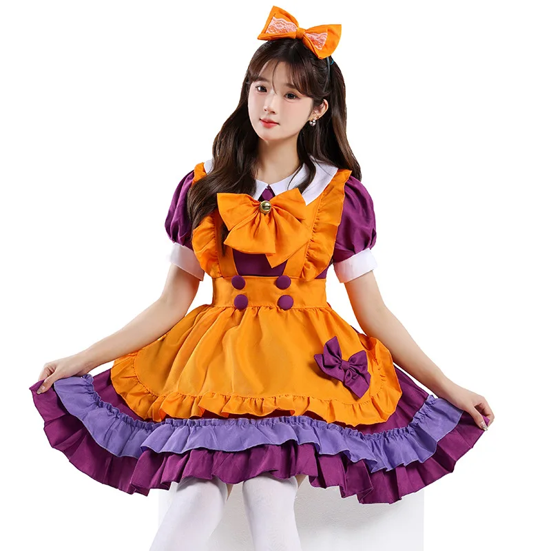 Anime Cosplay Costume Lolita Maid Orange Short Sleeved Dress Accessories Suits Theme Party Role Playing Outfits for Adult Women
Anime Cosplay Costume Lolita Maid Orange Short Sleeved Dress Accessories Suits Theme Party Role Playing Outfits for Adult Women