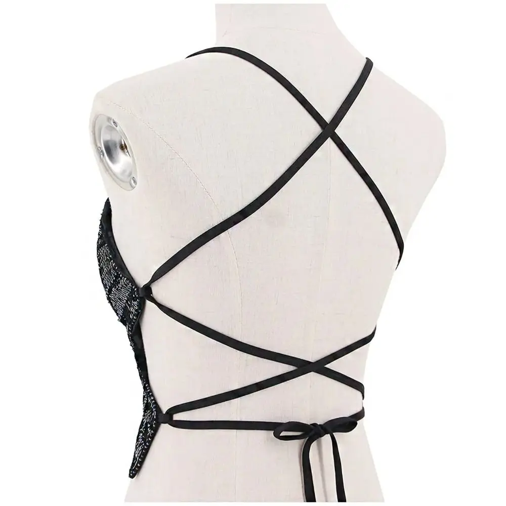 Women Sexy Bandage Butterfly Bra Sequin Sparkly Halter Back Bras Stage For Thailand/India/Arab Belly Dance Vest
Women Sexy Bandage Butterfly Bra Sequin Sparkly Halter Back Bras Stage For Thailand/India/Arab Belly Dance Vest