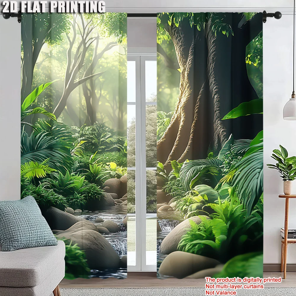 2Pcs Forest Pattern Curtains Polyester Machine Washable Drapes Window Treatments For Home Decoration Room Decoration
2Pcs Forest Pattern Curtains Polyester Machine Washable Drapes Window Treatments For Home Decoration Room Decoration